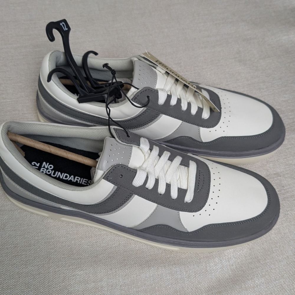No Boundaries Maddoxx Sneaker Mens 12 Grey NWT Memory Foam Casual Low Top Shoes